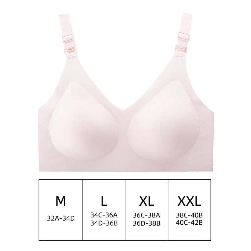 Experience Comfort and Elegance with Our Women's Seamless Deep V Wireless Bra - Perfect for Everyday Wear!