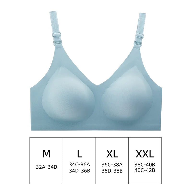 Experience Comfort and Elegance with Our Women's Seamless Deep V Wireless Bra - Perfect for Everyday Wear!