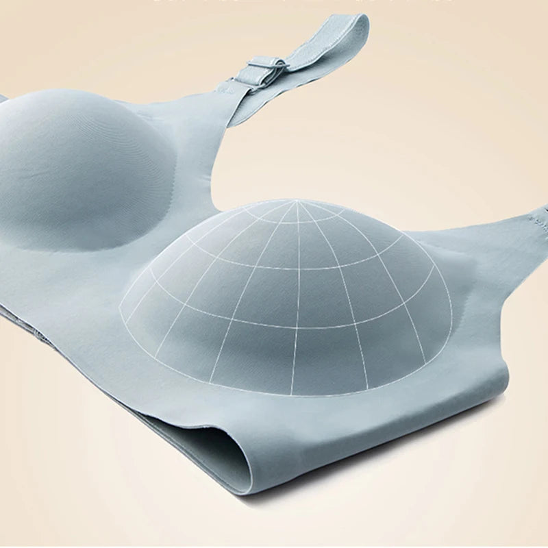 Experience Comfort and Elegance with Our Women's Seamless Deep V Wireless Bra - Perfect for Everyday Wear!