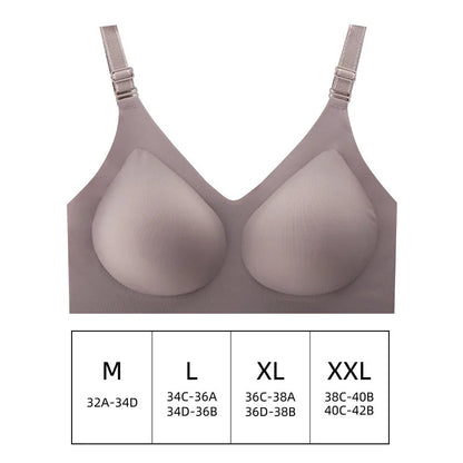 Experience Comfort and Elegance with Our Women's Seamless Deep V Wireless Bra - Perfect for Everyday Wear!