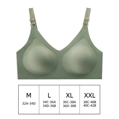 Experience Comfort and Elegance with Our Women's Seamless Deep V Wireless Bra - Perfect for Everyday Wear!