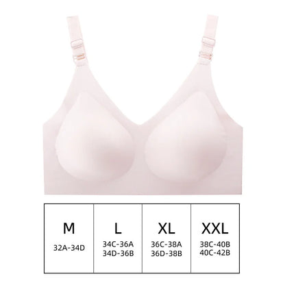 Experience Comfort and Elegance with Our Women's Seamless Deep V Wireless Bra - Perfect for Everyday Wear!