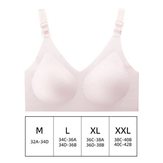 Experience Comfort and Elegance with Our Women's Seamless Deep V Wireless Bra - Perfect for Everyday Wear!