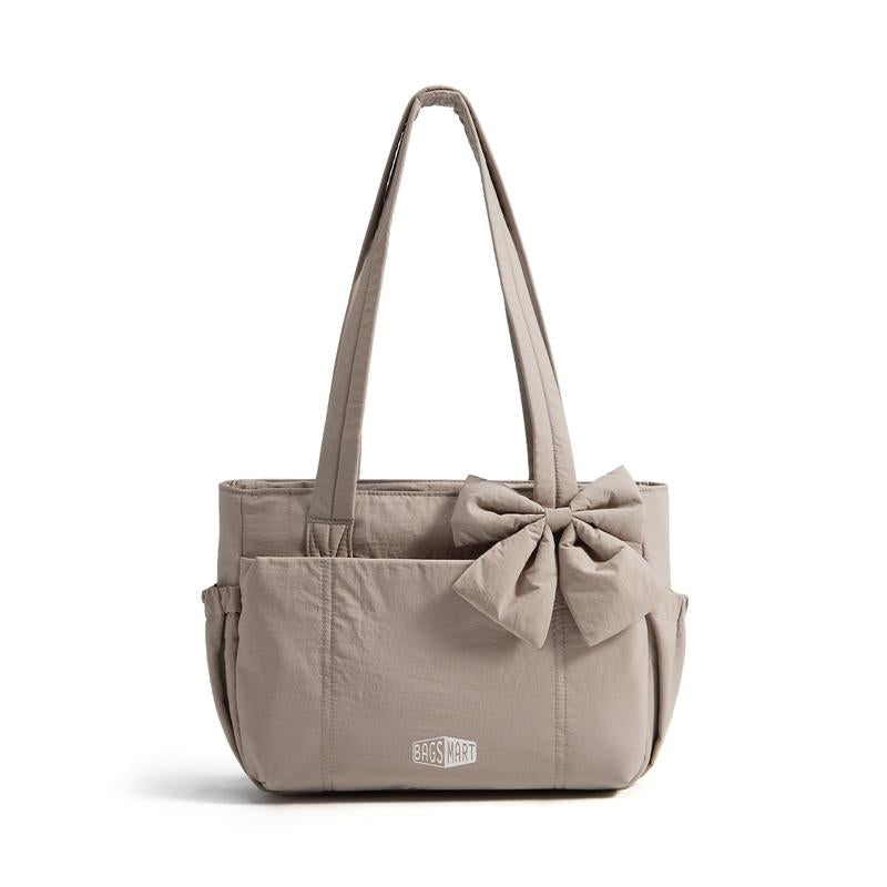 【NEW IN】BAGSMART Crush Bow Compact Tote Bag for Women-13"Laptop Friendly Lightweight Puffy Handbag with Cute Bow & Multiple Compartments for Travel Work Beach Gym Tiktokshopfalldealsforyou