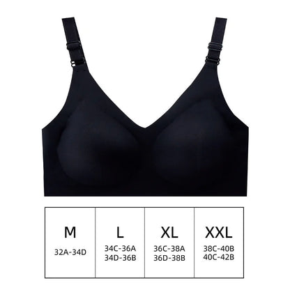 Experience Comfort and Elegance with Our Women's Seamless Deep V Wireless Bra - Perfect for Everyday Wear!