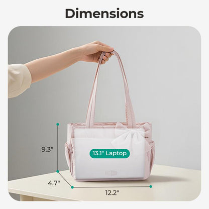 【NEW IN】BAGSMART Crush Bow Compact Tote Bag for Women-13"Laptop Friendly Lightweight Puffy Handbag with Cute Bow & Multiple Compartments for Travel Work Beach Gym Tiktokshopfalldealsforyou